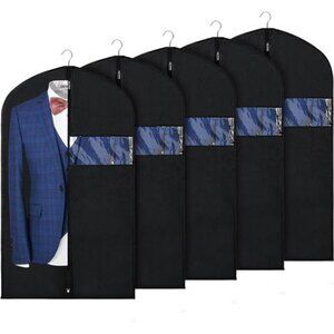 New 40" Suit Bag, Set of 5 Garment Bags for Hanging Clothes, Suit Cover